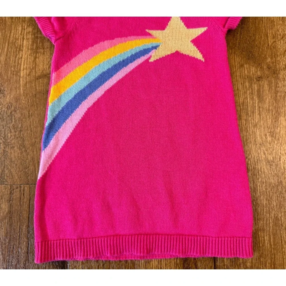 Gymboree Toddler Sweater Dress 12-18 Months Pink Cotton Rainbow Star Cosmic Club